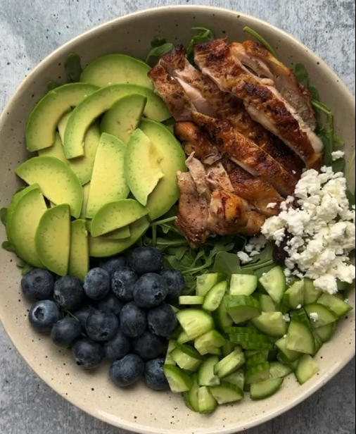 A balanced plate of whole foods